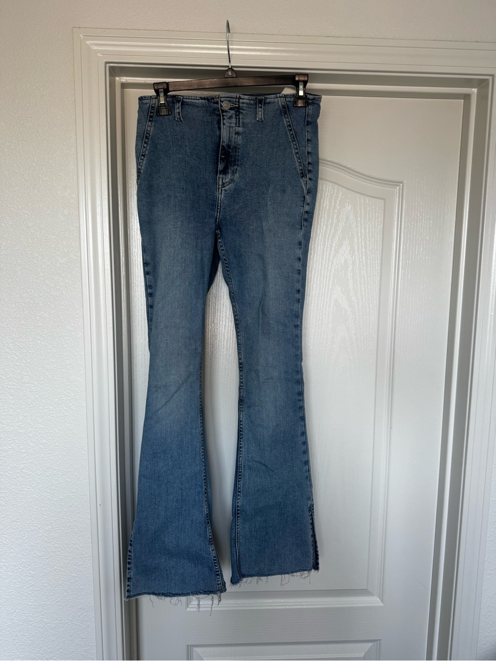 Free People Blue High-Rise Flare Jeans